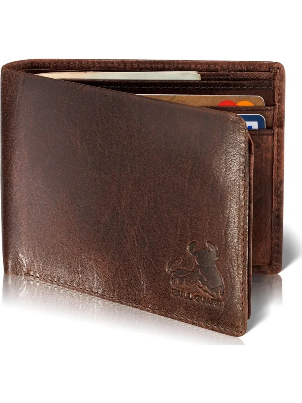 Men's RFID Blocking Bifold Wallet - Durable Leather, 11 Card Slots, Quick